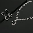 thumbnail image 2 of Juwaliy Women Bridal Wedding Jewelry Set Teardrop Crystal Necklace Earrings for Bride Bridesmaid Party Prom Gifts Black, 2 of 5