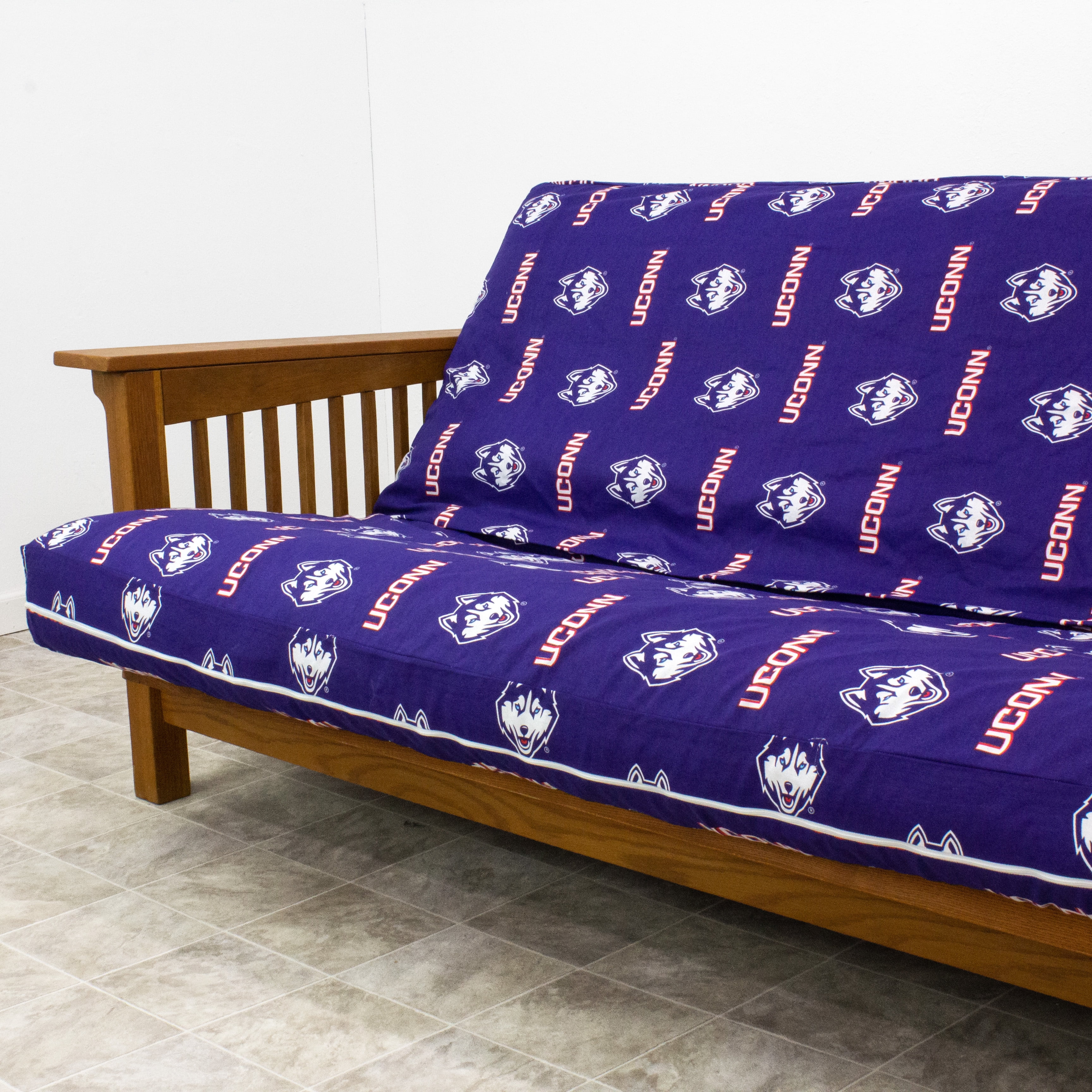 Connecticut Huskies Futon Cover - Full size fits 6 and 8 inch mats