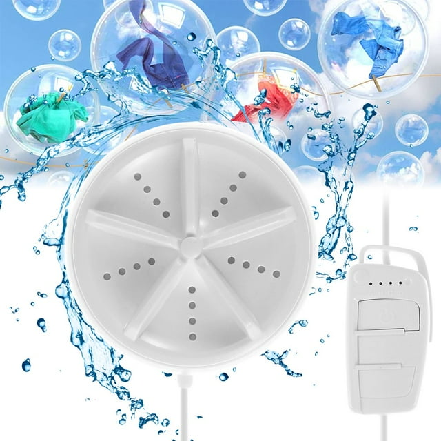 Mini Machine à Laver Portable Réutilisable 4 Modes Réglables Ultrasonique Faible Bruit Automatique USB pour Maison Voyage d'Affaires Dortoir