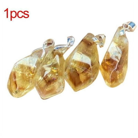 Natural Citrine Charm Pendant Healing Crystals Enegry Stone for DIY Jewelry Making Crystal R5I7 Pagoda Pendant Irregular Yellow K5Y4