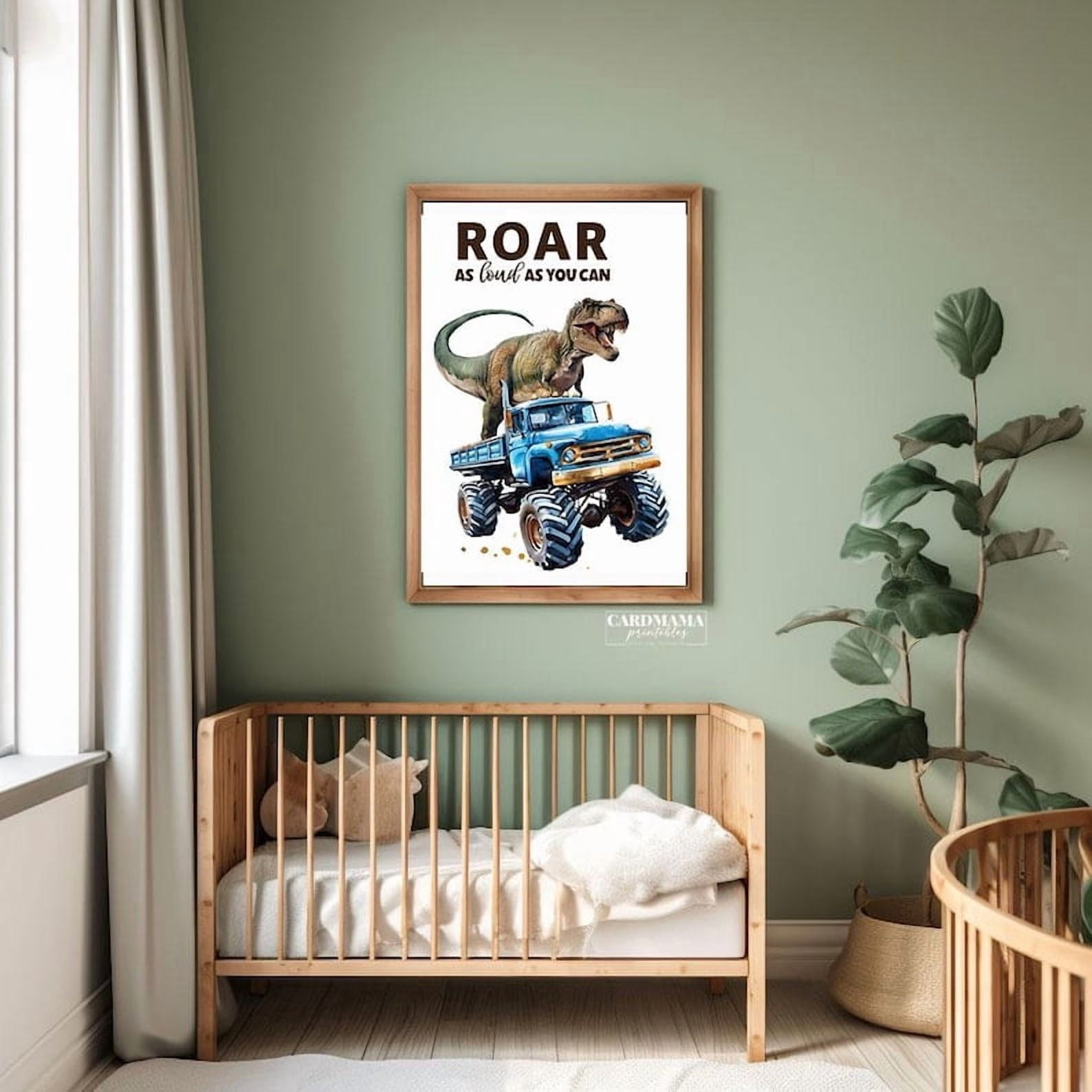Dinosaur Monster Truck Boys Room poster Wall Art Decor 24x36 UNFRAMED