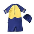 thumbnail image 3 of Gerichy Boys Swim Set, 2T 3T 4T 5T Swimsuit Boys Toddler Baby Boys 3 Piece Swimsuit Set Short Sleeve Bathing Suit Baby Rash Guard Swimwear With Sun Hat, 3 of 4