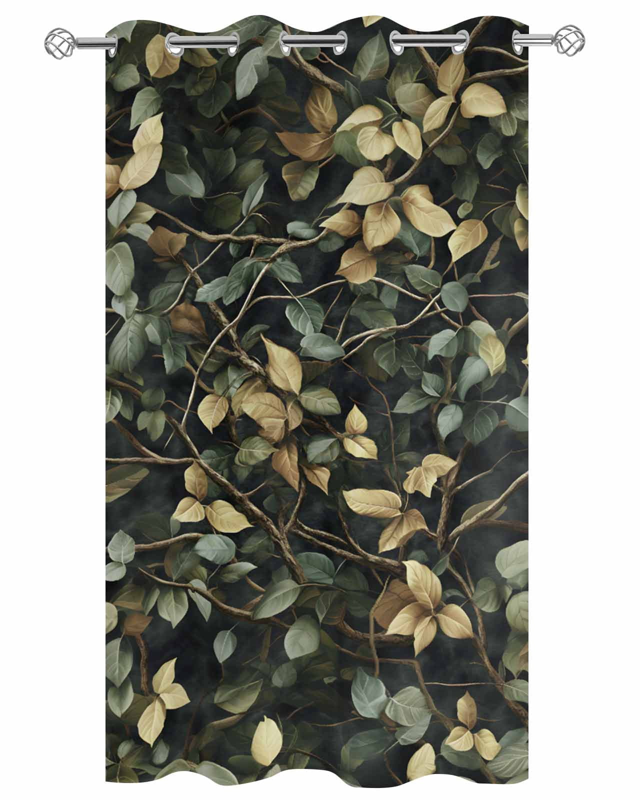 nqOlkjepod Outdoor Curtains for Patio Waterproof, Branches Green Leaves Outdoor Privacy Panels Grommet, Vintage Botanical Forest Blackout Outside Curtains for Porch/Cabana/Pergola 54"x95", 1 Panel