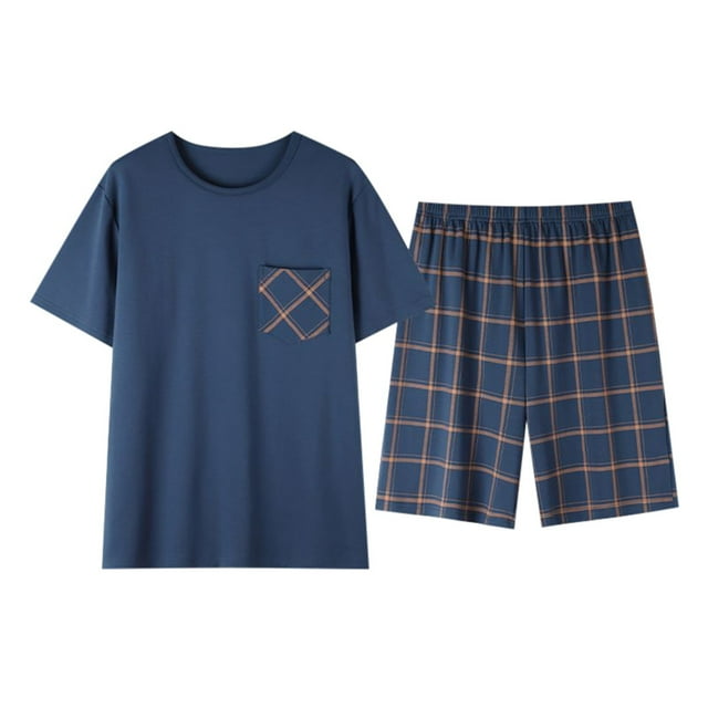 Men's Summer Short Sleeve Pajama Set Comfortable Wear Home Outdoor Leisure Suit
