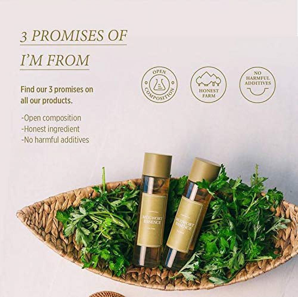 [I'm from] Mugwort Essence 5.4 Fl Oz | 100% Vegan Mugwort Extract - Soothe Sensitive and Irritated Skin, Redness Relief, Refreshing, Hydrating toner | All Skin Types, PETA approved