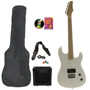 Davison Guitars Electric Guitar White Full Size With Amp Case Cord Picks And DVD