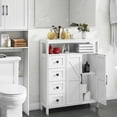 thumbnail image 2 of VEANERWOOD Farmhouse Bathroom Storage Cabinet with 4 Drawers and Adjustable Shelves, Sideboard Buffet for Kitchen, Living Room, Bathroom, 2 of 7