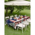 thumbnail image 3 of Outdoor Tablecloth with Umbrella Hole and Zipper, Navy Blue Christmas Rectangle Table Cloth 54x80 Inch Waterproof Tablecloth, Gnomes Xmas Tree Poinsettia Eucalyptus Picnic Table Cover for Patio, 3 of 7