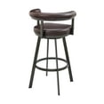 thumbnail image 6 of Armen Living Nolagam 30" Swivel Metal & Faux Leather Bar Stool in Brown, 6 of 11