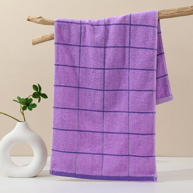 Toalla Absorbente para El Hogar | 35 X 90 Cm | Algodón | Morado | 1 Unidad | para Uso Doméstico o de Viaje