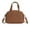 Brown, variant on Women's PU Leather Mini Dome Satchel Bag, Lightweight Dual Carry Small Crossbody Bags with Detachable Strap, Structured Cell Phone Purse Clutch Handbag