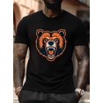 thumbnail image 1 of Camisetas de verano de manga corta para hombre, con estampado gráfico de oso enojado, modernas y ligeramente elásticas, de cuello redondo, cómodas para actividades informales al aire libre. Para adult, 1 of 6