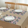 thumbnail image 3 of Pioneer Flower Floral Print Pattern Summer Placemats Table Placemats Set Of 4-Linen Kitchen Washable Placemats Table Mats 12x18 Inch Non-Slip Heat Resistant, 3 of 6