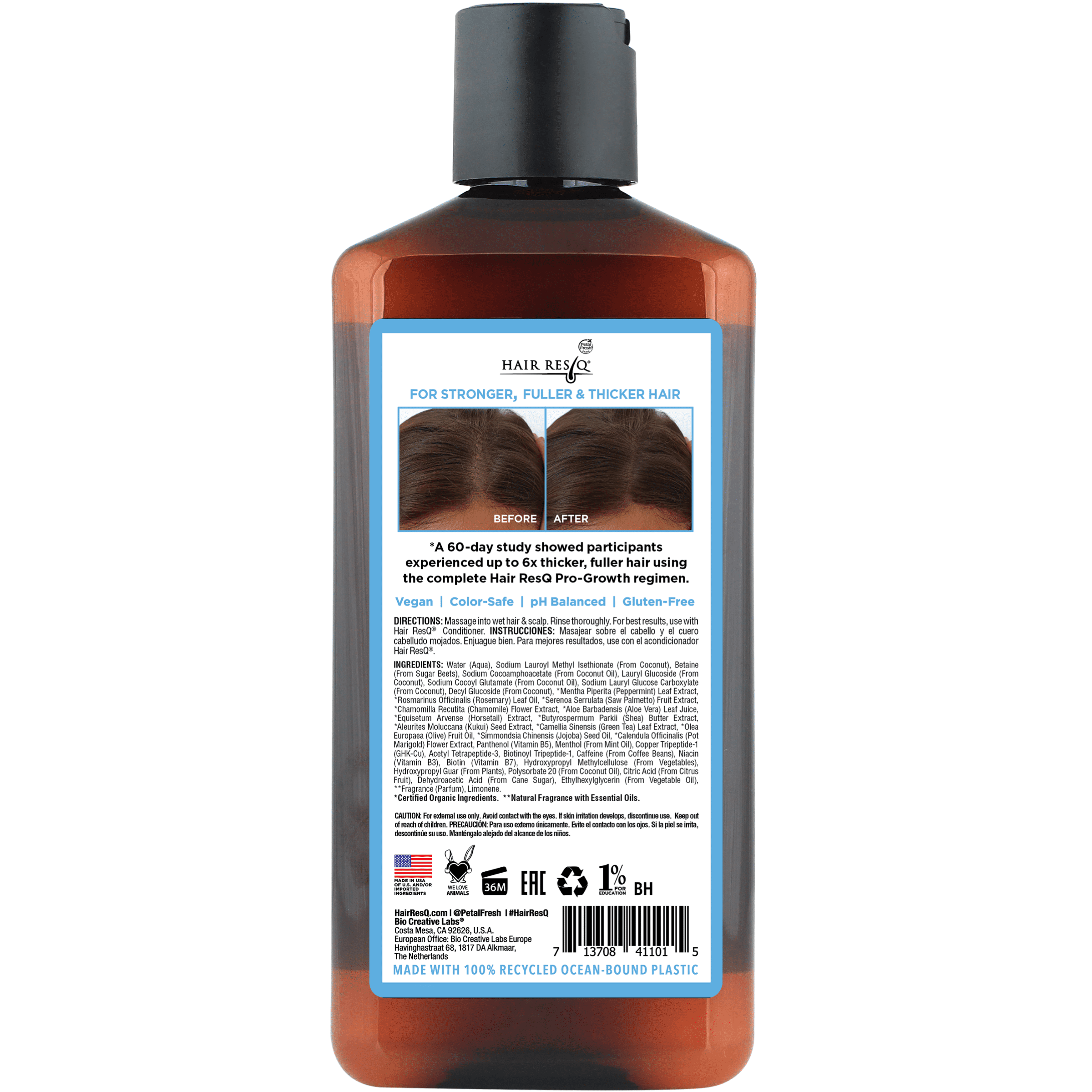 Petal Fresh Hair ResQ Thickening Shampoo, Advanced Biotin Pro-Growth Formula for All Hair Types, 12 fl oz