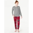 thumbnail image 4 of Joyspun Women’s Long Sleeve Tee and Joggers, 2-Piece Pajama Set, Sizes S-3X, 4 of 5