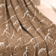 thumbnail image 4 of Brown White Dinosaurs Fossils Pattern Blanket,Comfortable Soft Lamb Wool Throw Blanket,All Season,Warm Lightweight Blankets for Sofa Bed Couch Living Room Chair,50"x60", 4 of 4