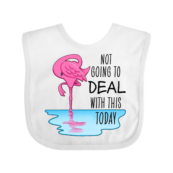 Inktastic Not Going to Deal with This Today- Sleeping Flamingo Boys or Girls Baby Bib