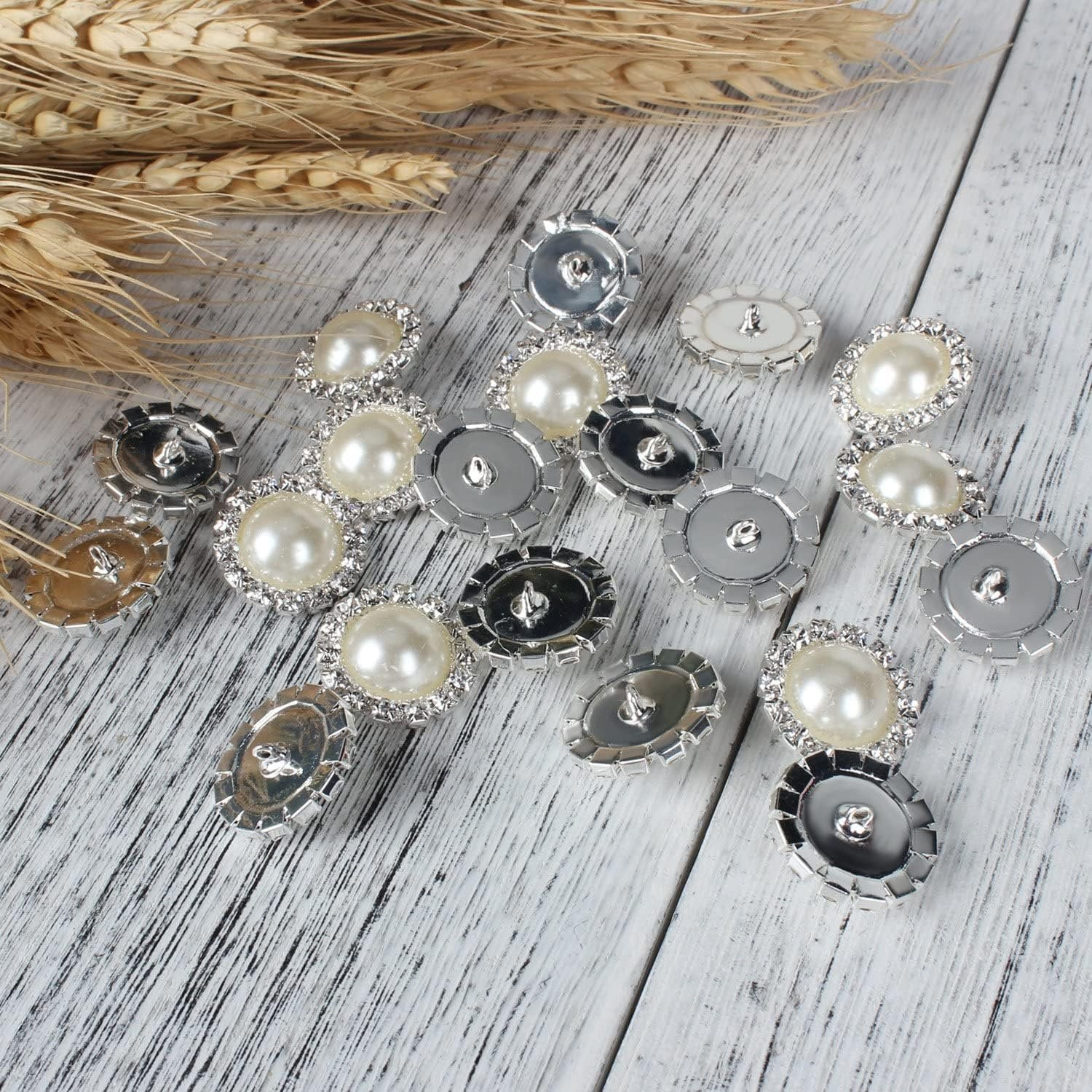 Wholesale 20 count 18MM Retro  Round   Faux  Rhinestone Buttons Sew Bulk (Shank)