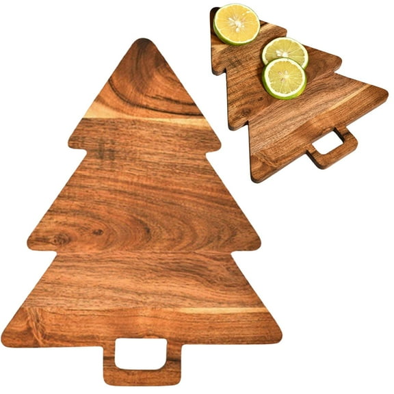 Vegetable Chopper,Kitchen Cutting Chopping Board Platter Wine Holder With Handles For Block Cheese And Vegetables & Salad (Christmas Tree Board）