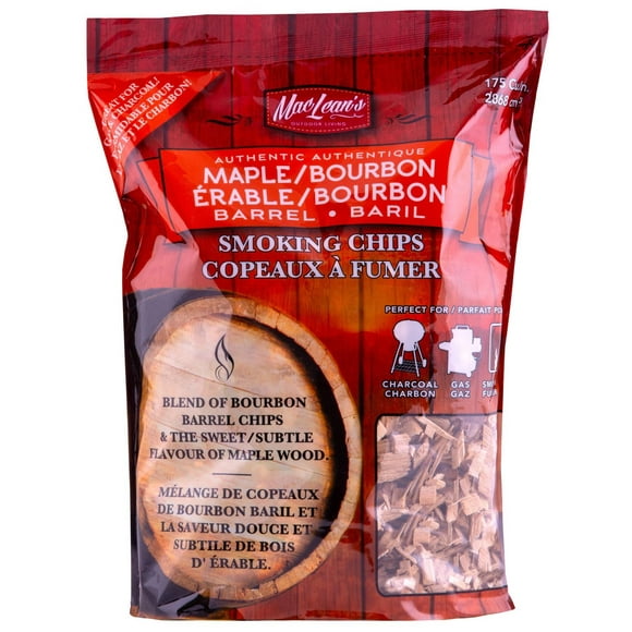 Chips à fumer BBQ à l'érable et au bourbon MacLean's Sac de 175 pouces cubes