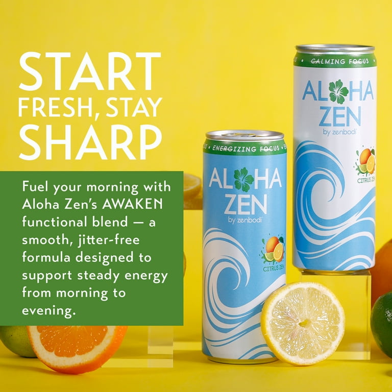 Zenbodi Aloha Zen Citrus Zen - AWAKEN Functional Beverage - 12 oz
