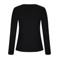 thumbnail image 5 of Oplxuo Long Sleeve Henley Shirts for Women - Button V Neck Basic Slim Fitted Ribbed Knit Pullover Sweater Tops, 5 of 5
