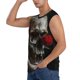 thumbnail image 3 of Fotbe Realistic Rose Skull Men's Camiseta sin Mangas Estampada para Hombres, Playera Casual para Gimnasio, Entrenamiento, Playa-3X-Large, 3 of 7