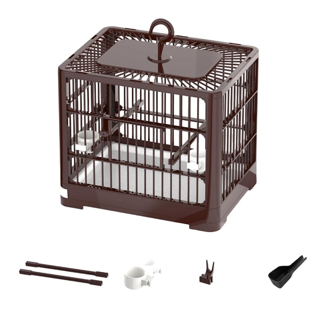 SIfdSeng Bird Cage Travel Bird Cage Portable Bird | Small Birds Lightweight Parrots Cage with Standing Pole Detachable Tray Hook Handle Easy Transport Bird For