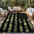 thumbnail image 3 of Outdoor Rug 4x6 ft Rustic Green Camo Military Pattern American Flag Waterproof Outdoor Patio Rug Mat Non Slip Outside Area Rugs Carpet for RV,Camping,Porch,Deck,Pool,Balconybackyard,Camouflage, 3 of 9