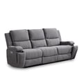 thumbnail image 1 of Soft Grey Fabric Power Recliner Sofa w USB Chargers, 1 of 2