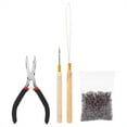 thumbnail image 2 of 4Pcs Hair Extension Tool Kit, Pulling Needle Hook  Connect  And 500pcs Micro Rings, 2 of 8
