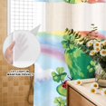 thumbnail image 3 of No Hook Shower Curtain, St. Patrick's Day Shower Curtains for Bathroom with See Through Top Window, Green Shamrock Hat Ladybirds Daisy Rainbow Waterproof & Washable Bath Curtain Extra Long 72"x84", 3 of 9