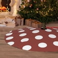 thumbnail image 6 of Sikiie Maroon And White Polka Dot 30-48 inches {designName} Print Christmas Tree Skirt Snowman Xmas Tree Skirt with Edge Christmas Decorations for Holiday Party-48", 6 of 7