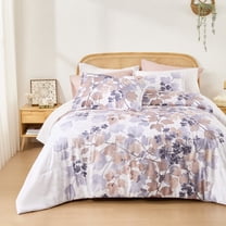 Regency Heights Queen Size Comforter Sets, Terracotta Bed in a Bag Queen, Botanical Bedding Comforter Set with Bed Sheets and Side Pockets, 9 Pieces