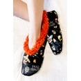 thumbnail image 2 of Women’s Fuzzy Slipper Socks with Grippers – Soft Microfiber Outer, Cozy Fleece Lined Indoor House Socks (Sugar Skulls, L/xl), 2 of 4