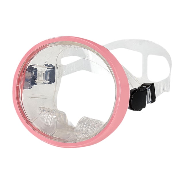 Máscara de buceo de una sola lente, gafas antiempañamiento para pesca submarina y buceo de pescadores. Rosa