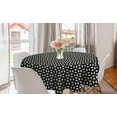 thumbnail image 1 of Abstract Round Tablecloth, Triangles Arranged in a Table Square Basic and Repetitive, Circle Table Cloth Cover for Dining Room Kitchen Decor, 60", Dark Grey and Eggshell, by Ambesonne, 1 of 1