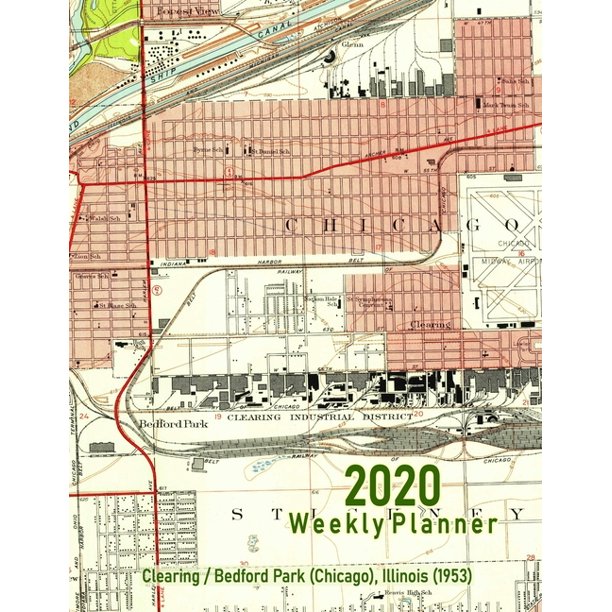 2020 Weekly Planner Clearing/Bedford Park (Chicago), Illinois (1953) Vintage Topo Map Cover