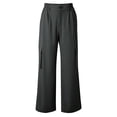 thumbnail image 3 of AherBiu Juniors Cargo Pants for Women Elastic Waisted Straight Leg Hiking Casual Loose Fitted Work Cargos with Multi Pockets(Medium,Gray), 3 of 6