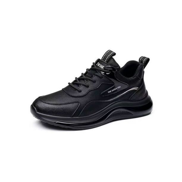 Woobling Men Athletic Shoes Platform Trainers Casual Sneakers Anti Slip  Walking Shoe Running Fashion Lace Up Black 8 