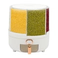 thumbnail image 7 of Dwellnix Rice Dispenser Rotating Dry Food Dispenser Grain Storage Container 6 Compartment, 7 of 7