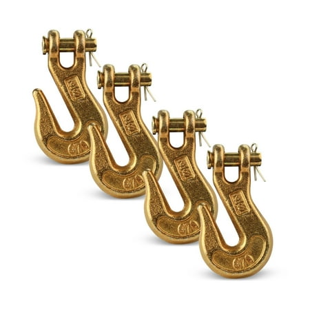 

DC Cargo G70 3/8 Chain Hook (Pack of 4) – Heavy Duty Clevis Grab Hook for 3/8 Inch Grade 70 Chain - for Trailer Truck Transport - 6 600 lbs