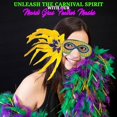 thumbnail image 3 of Mardi Gras Feather Masks W/Sticks - Party Wear - 12 Pieces, 3 of 6