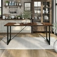 thumbnail image 3 of Furniture of America Jared Industrial Wood Dining Table, Walnut, 3 of 8