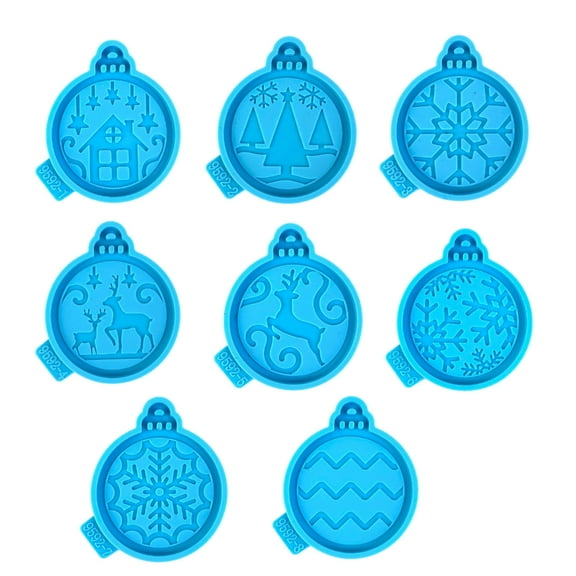 Pack of 8 Silicone Craft Mold Ornament Moulds Christmas Home Decor Mould Silicone Material Perfect for DIY Hand-making