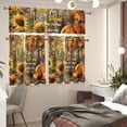thumbnail image 5 of Sunflowers Pumpkin Kitchen Curtains Tiers and Valances Set, Rod Pocket Valance Short Window Treatment Decor Curtains, 3 Pieces Set Valance Curtains for Kitchen Windows, 5 of 5
