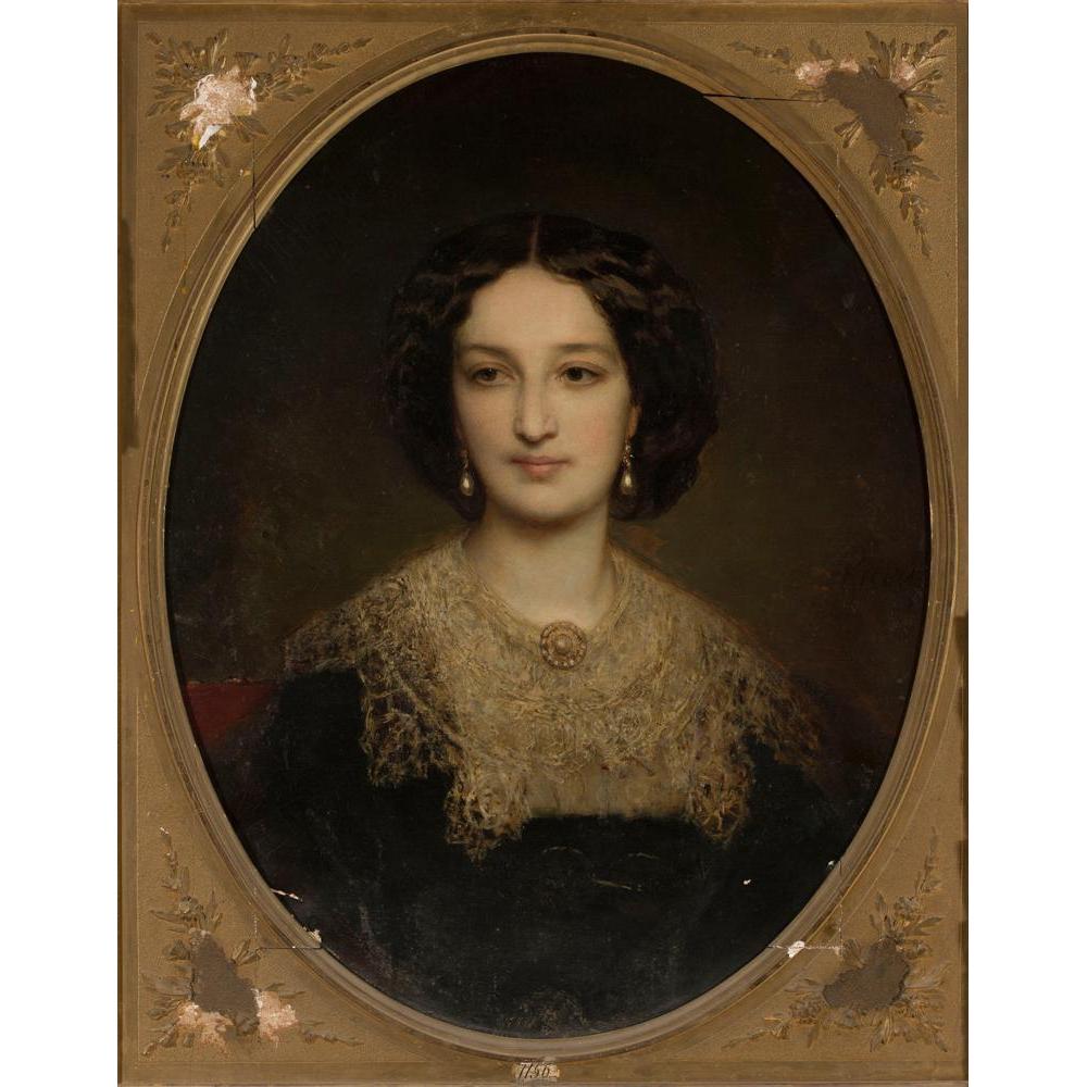 Louis-Gustave Ricard 12x14 Black Modern Framed Museum Art Print Titled - Portrait of Katarzyna Potocka Nee Branicka (circa 1855) - image 3 of 5
