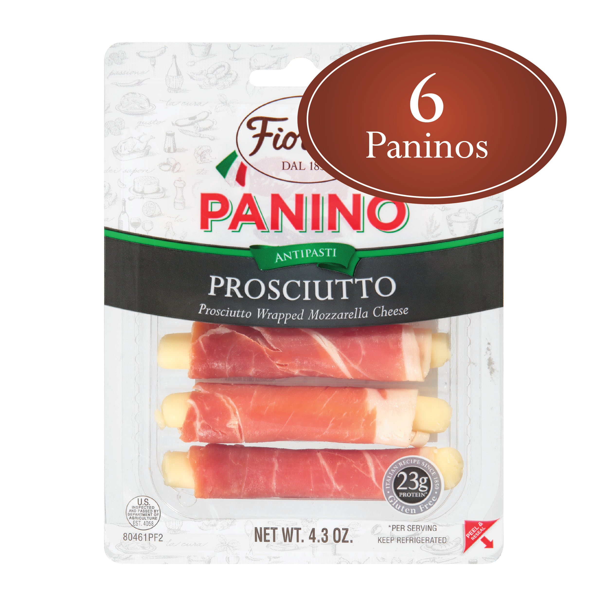 Fiorucci Prosciutto Wrapped Mozzarella Cheese Panino, Easy to Open ...