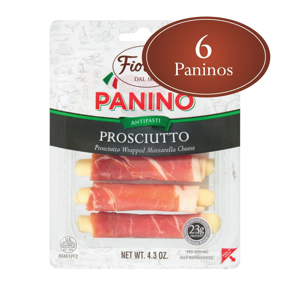 Fiorucci Prosciutto Wrapped Mozzarella Cheese Panino, Easy to Open Packets, Resealable Package