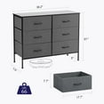 thumbnail image 4 of EDX 6 Drawer Dresser, Wide Chest of Drawers Nightstand Storage Tower Storage Fabric Dresser with Wood Top for Living Room, Bedroom, Hallway,Grey, 4 of 8